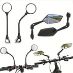 HD adjustable bicycle rearview mirrors 2-pack, universal fit for bike and e-bike, 23cm flat lens