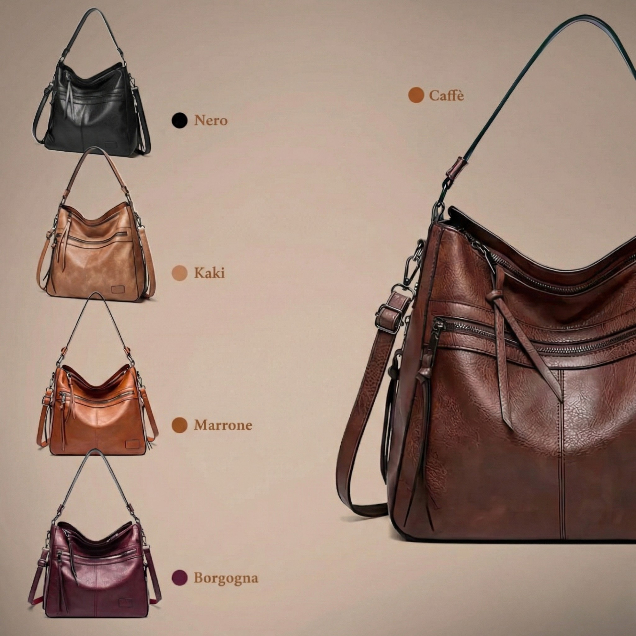 Women structured shoulder bag with magnetic flap closure and adjustable strap