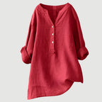 Women's linen blouse relaxed fit breathable everyday summer top