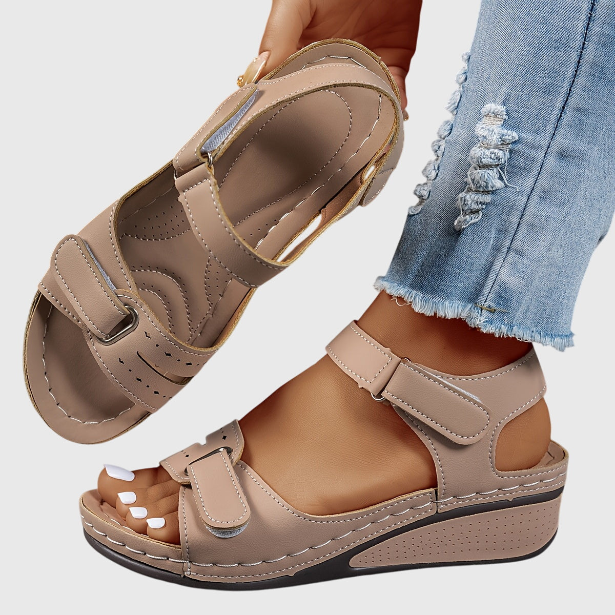 Women's orthopedic sandals with arch support and non-slip comfort sole