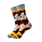 Cartoon socks set with superhero and animated character designs, ankle length