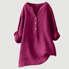 Women's linen blouse relaxed fit breathable everyday summer top
