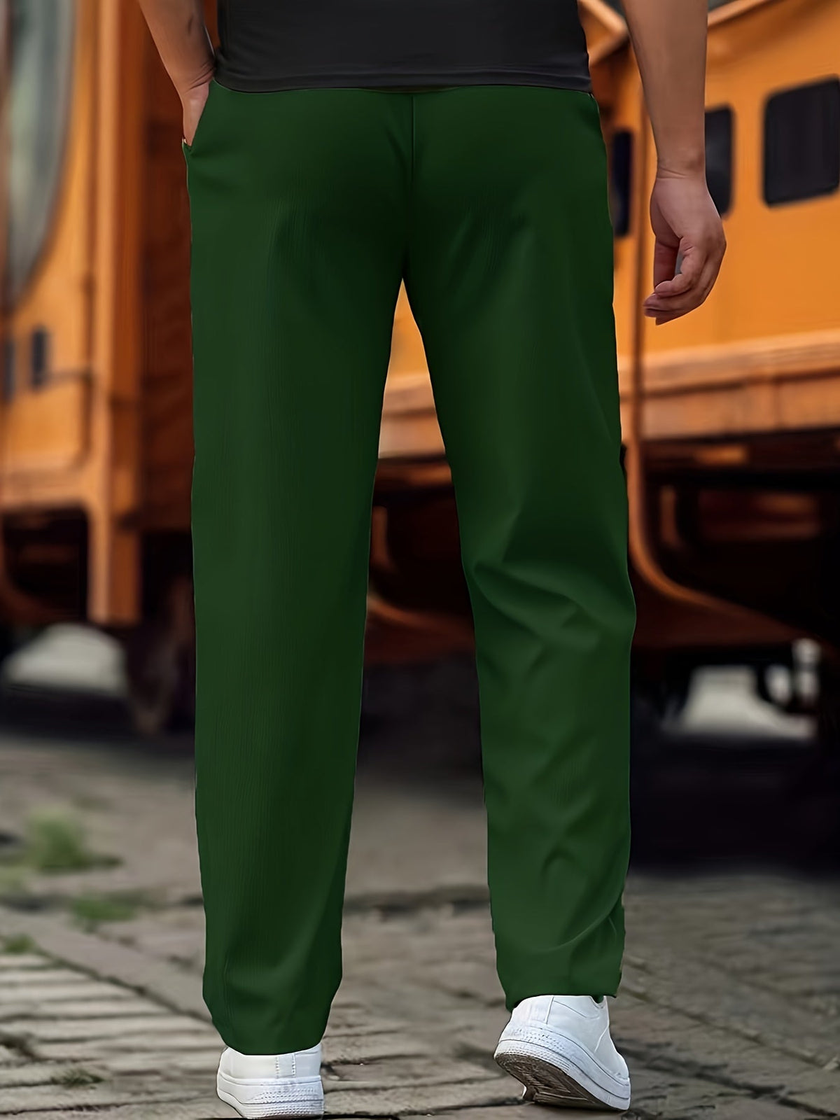 Men's jogger pants casual everyday trousers relaxed fit cotton blend