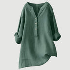Women's linen blouse relaxed fit breathable everyday summer top
