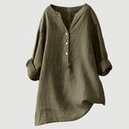 Women's linen blouse relaxed fit breathable everyday summer top