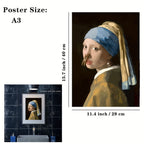 Funny bathroom wall poster, waterproof canvas, 15.7x11.4 inch