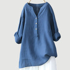 Women's linen blouse relaxed fit breathable everyday summer top
