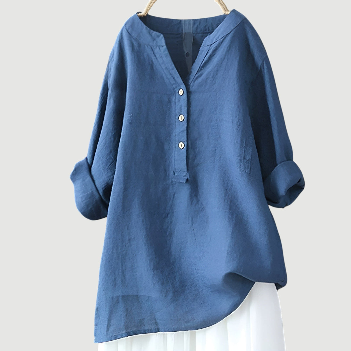 Women's linen blouse relaxed fit breathable everyday summer top
