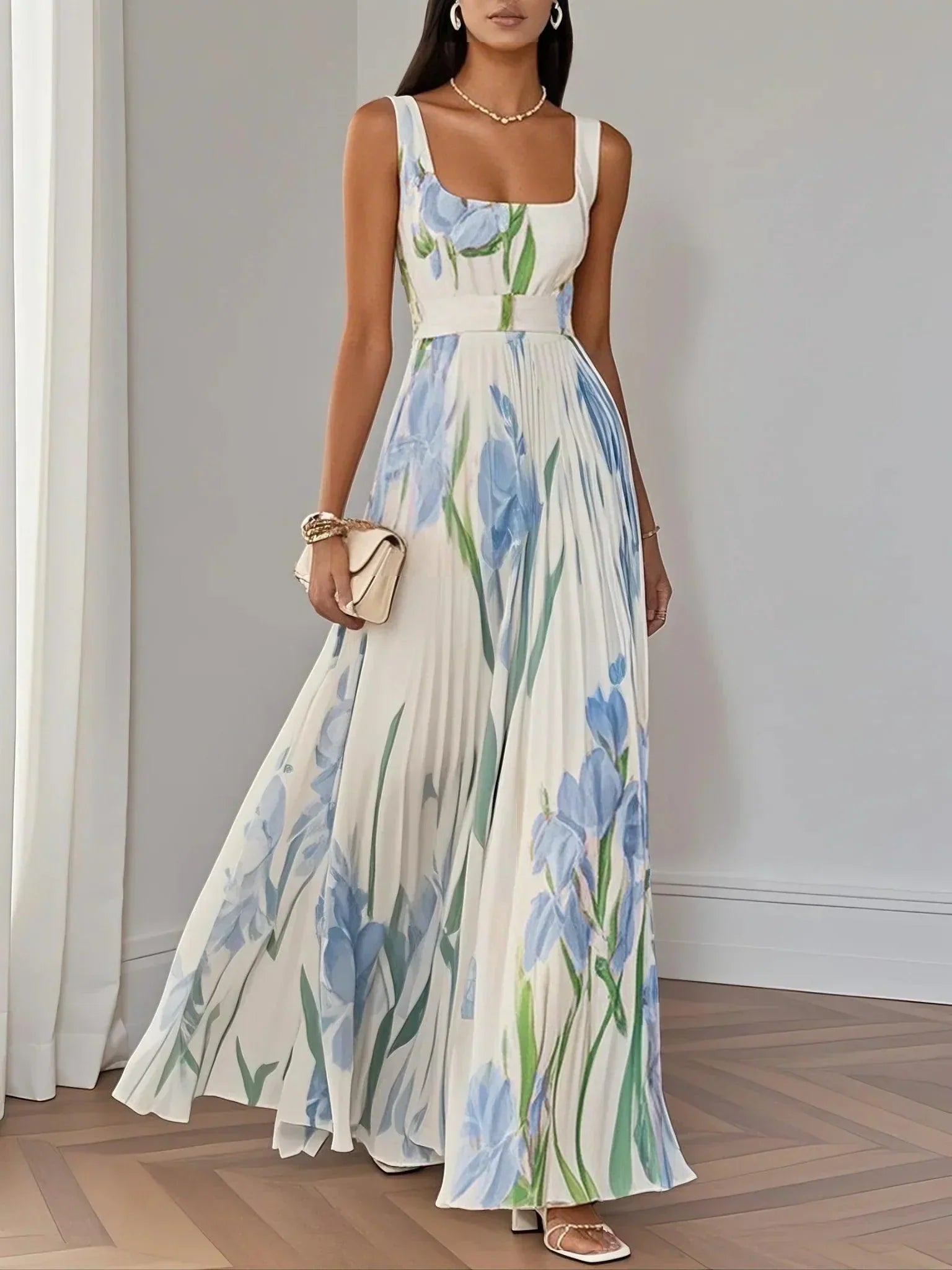 Floral boho dress women's flowy A-line summer dress in multiple colours