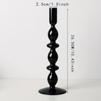 Glass candlestick set minimalist lacquered table decor for romantic dinner