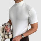 Men's turtleneck t-shirt casual modern fit in black white and grey