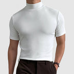 Men's turtleneck t-shirt casual modern fit in black white and grey