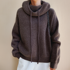 Women's knit sweater relaxed fit neutral tones, casual elegant knitwear