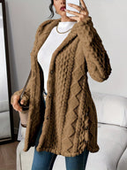 Women plush oversized hooded cardigan with button front in multiple colours