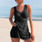 Women's tankini set supportive two-piece classic fit, S to 4XL