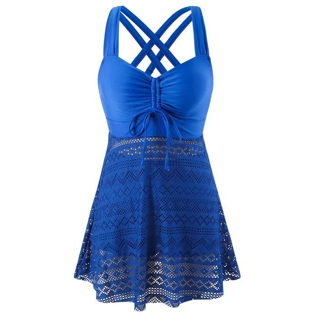 Women's tankini set supportive two-piece classic fit, S to 4XL