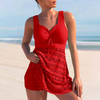 Women's tankini set supportive two-piece classic fit, S to 4XL