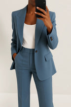 Women Oversized Blazer Set 2 Piece Wide Leg Trousers | Delphine
