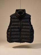 Women quilted sleeveless vest with two-way zip and stand collar