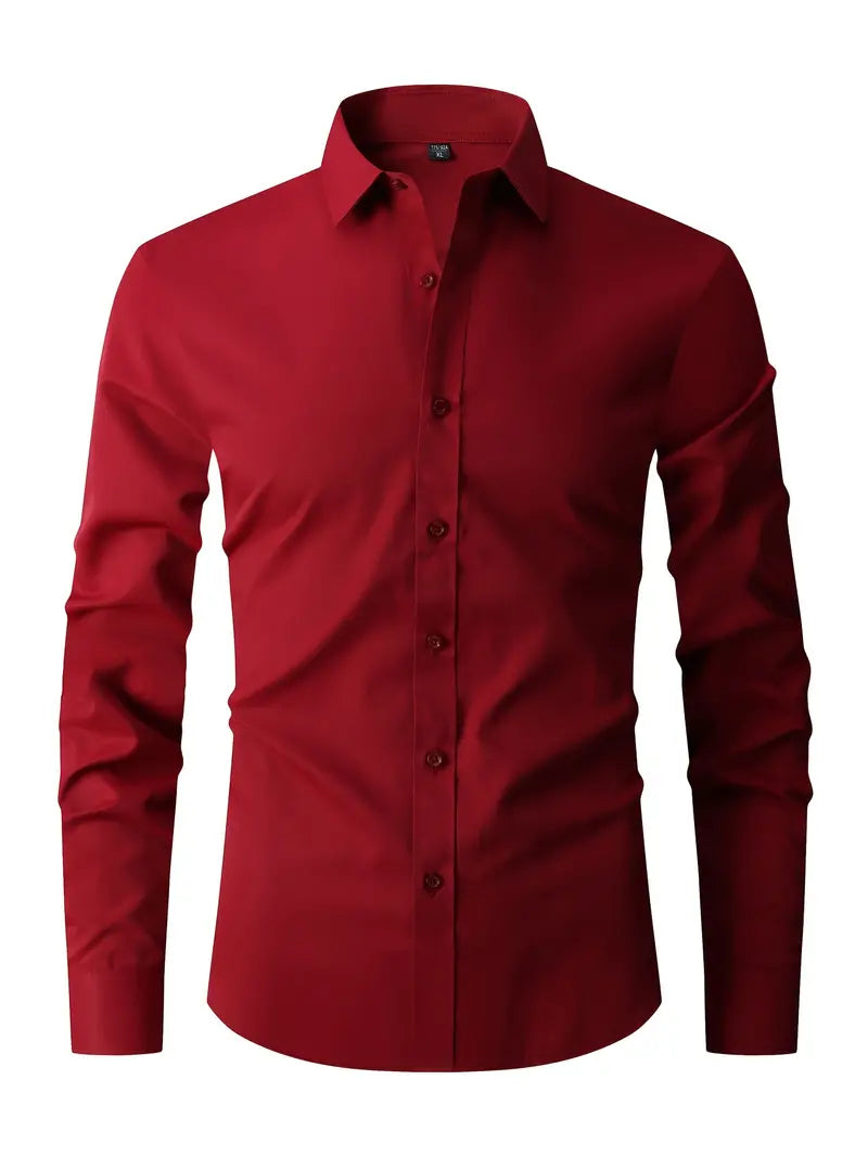 Men slim fit button up shirt classic collar available in multiple colors