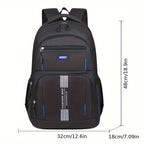 Men full grain leather backpack with buckle closure and adjustable straps