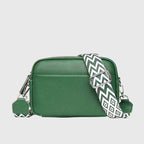 Women leather shoulder bag with adjustable strap multiple compartments