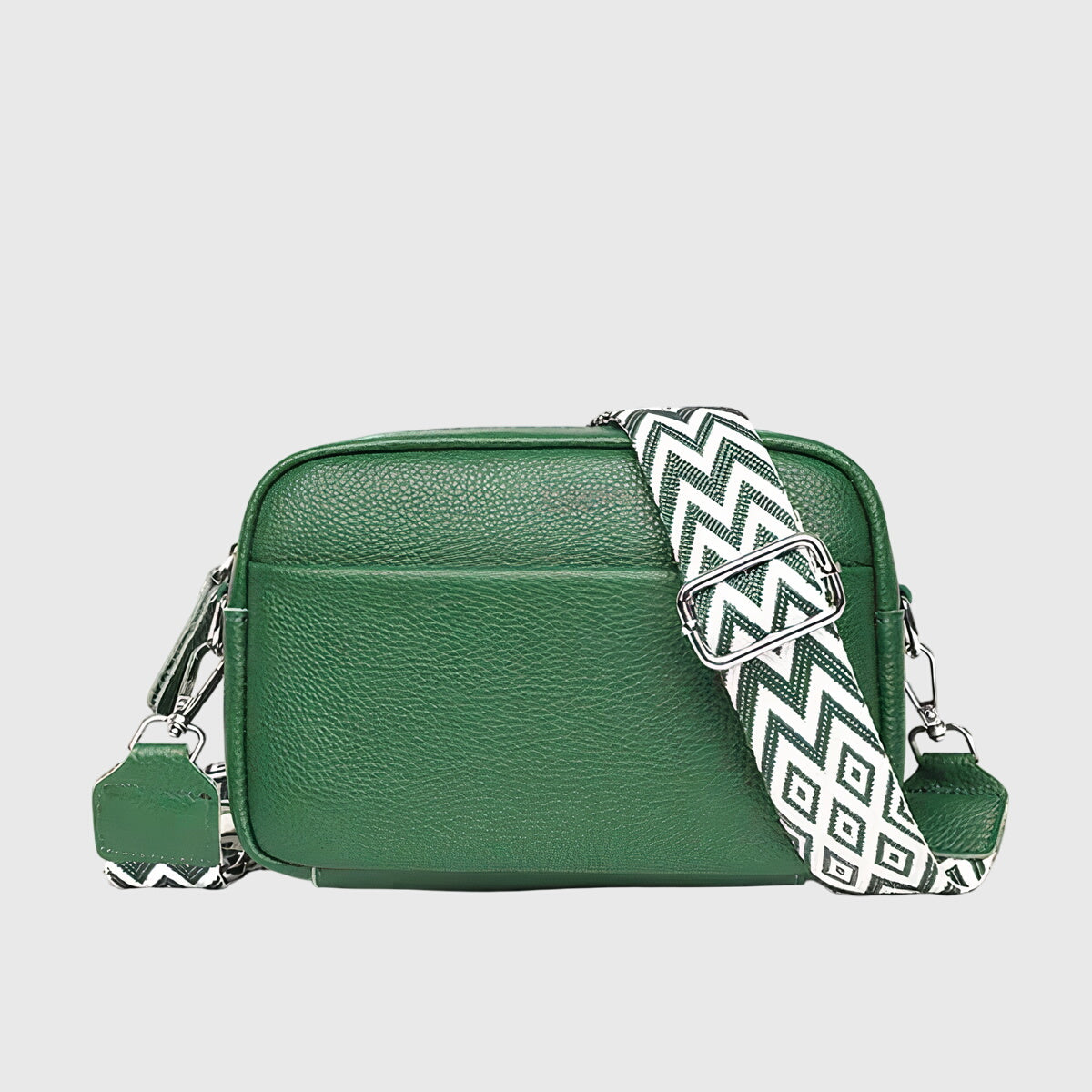 Women leather shoulder bag with adjustable strap multiple compartments