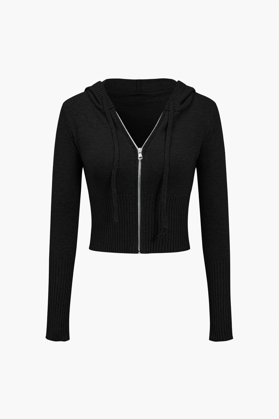 Women 2 piece knit hoodie and flared pants set with side buckle detail