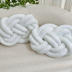 Plush button ball cushions set of 2, decorative knot design for sofa and bed