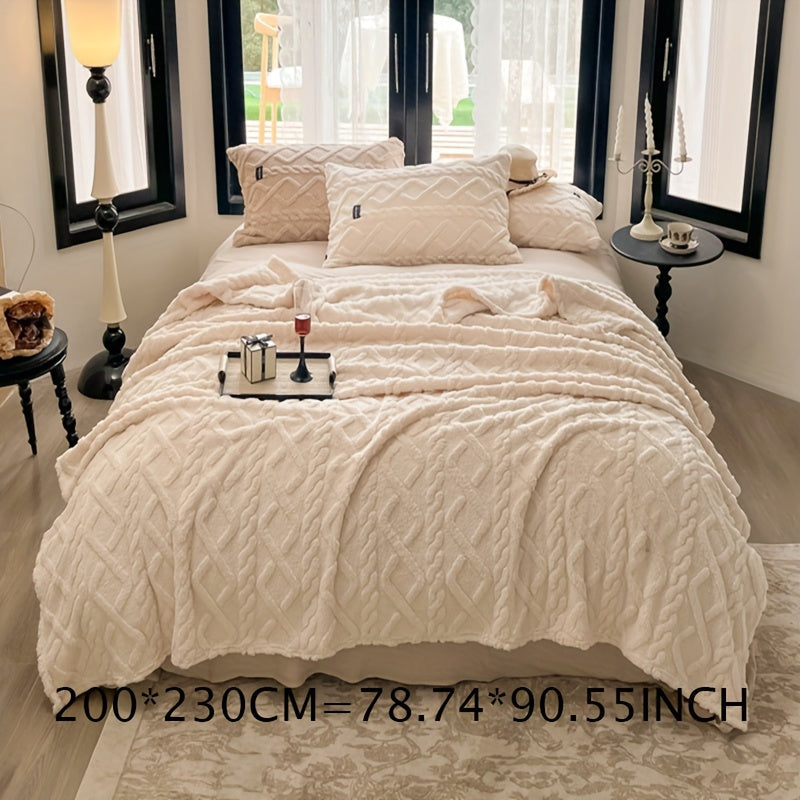 Taffeta blanket all-season lightweight beige polyester single layer soft bedspread