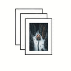 Black classic photo frame for wall and table display, rectangular PVC frame