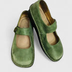 Women leather Mary Jane orthopedic shoes wide fit with ankle strap and cushioned insole