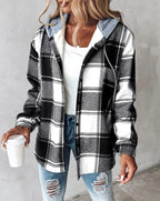 Women print hoodie relaxed fit with kangaroo pocket and drawstring hood