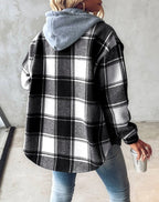 Women print hoodie relaxed fit with kangaroo pocket and drawstring hood