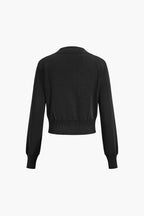 Women 2 piece knit blazer skirt set ribbed with gold button detail