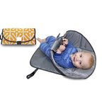 Baby changing mat with toy holder and side barriers, waterproof foldable, 0–24 months