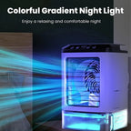 Portable air conditioner with ultrasonic mist, 3-speed fan and 900ml water tank, compact desktop cooler
