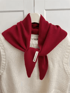 Triangle knit scarf in wool blend, versatile headscarf and shoulder wrap for women