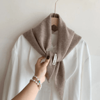 Triangle knit scarf in wool blend, versatile headscarf and shoulder wrap for women