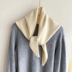Triangle knit scarf in wool blend, versatile headscarf and shoulder wrap for women