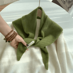 Triangle knit scarf in wool blend, versatile headscarf and shoulder wrap for women