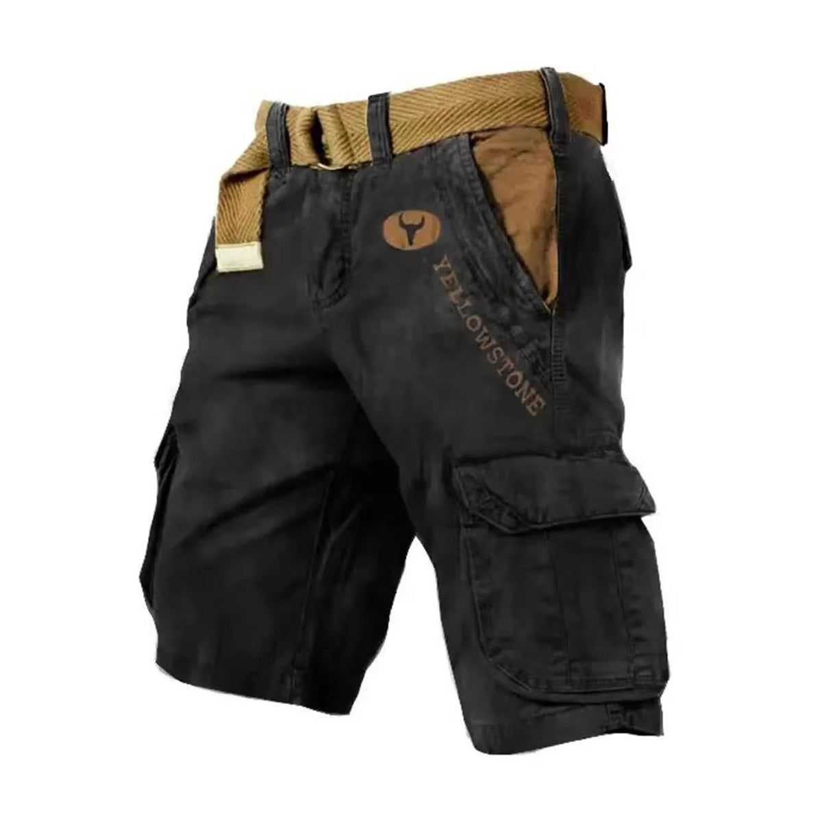 Men's cargo shorts with six pockets, stretch cotton fit, relaxed modern cut