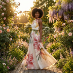 Women asymmetric neck maxi dress flowy full length casual style
