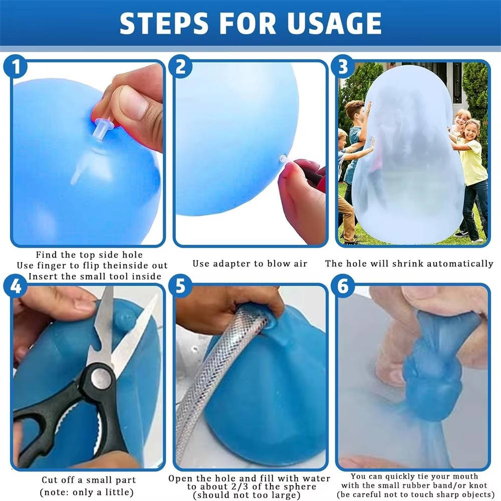 Giant Jelly Balloon Ball 3-pack transparent, air and water fill, kids outdoor play