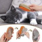 Pet Steam Grooming Brush 3-in-1 deshedding massage spray for cats and dogs