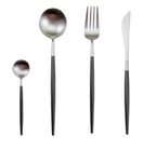 Cutlery set 24-piece gold and silver stainless steel luxury dining flatware