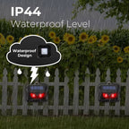 Solar ultrasonic animal repellent 2-pack, weatherproof outdoor pest control stake