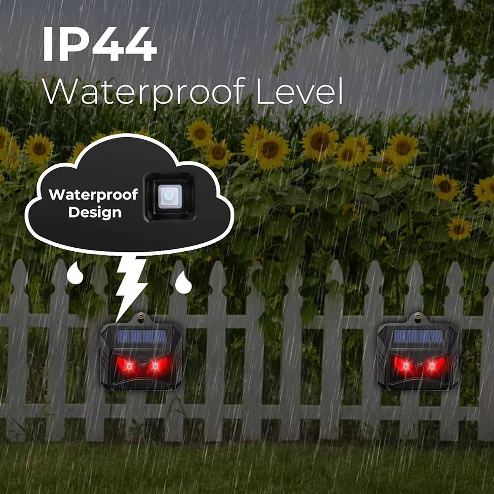 Solar ultrasonic animal repellent 2-pack, weatherproof outdoor pest control stake
