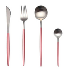 Cutlery set 24-piece gold and silver stainless steel luxury dining flatware