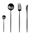 Cutlery set 24-piece gold and silver stainless steel luxury dining flatware